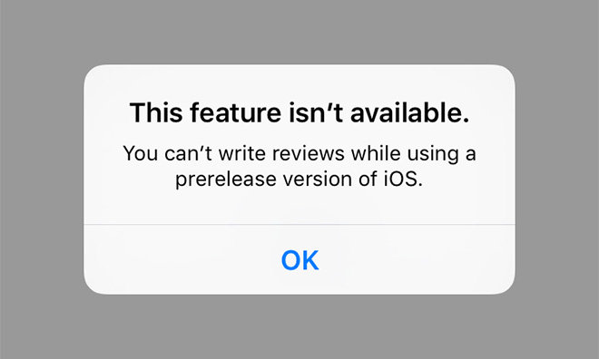 Apple restricts App Store reviews in prerelease iOS versions