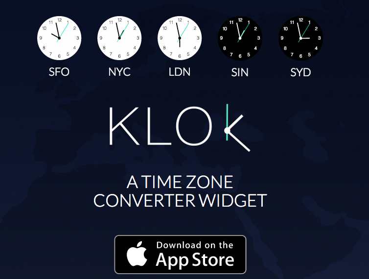 Review: Klok (Time Zone Converter Widget for Notification Center)