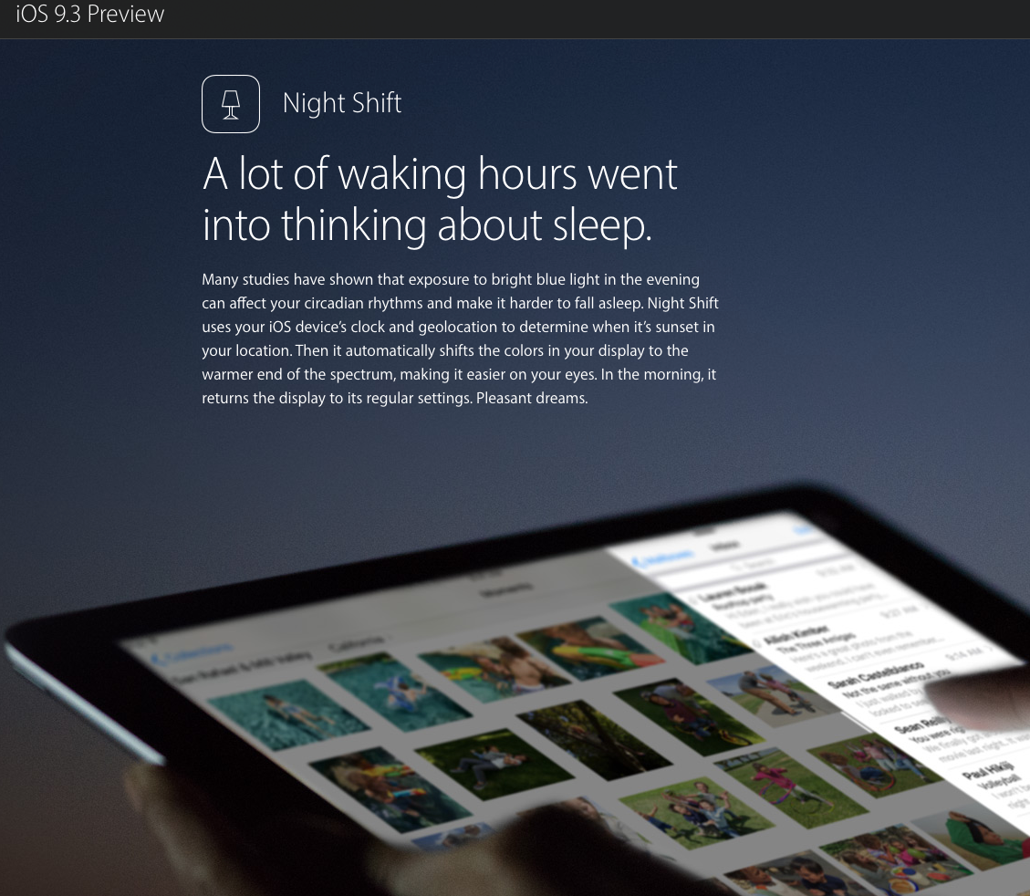 iOS 9 To Get Night Shift Feature